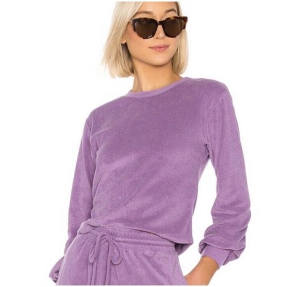 NWT LPA Revolve French Terry Viola Sweatshirt Size Medium - Picture 1 of 7